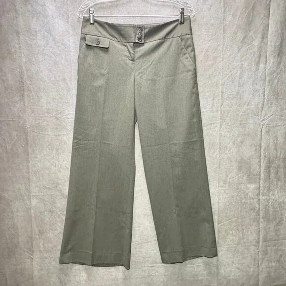 the limited cassidy fit dress pants The Limited Cassidy Fit Gray Flat Front Pocket Wide Leg Dress Pants 8 W32 L32
